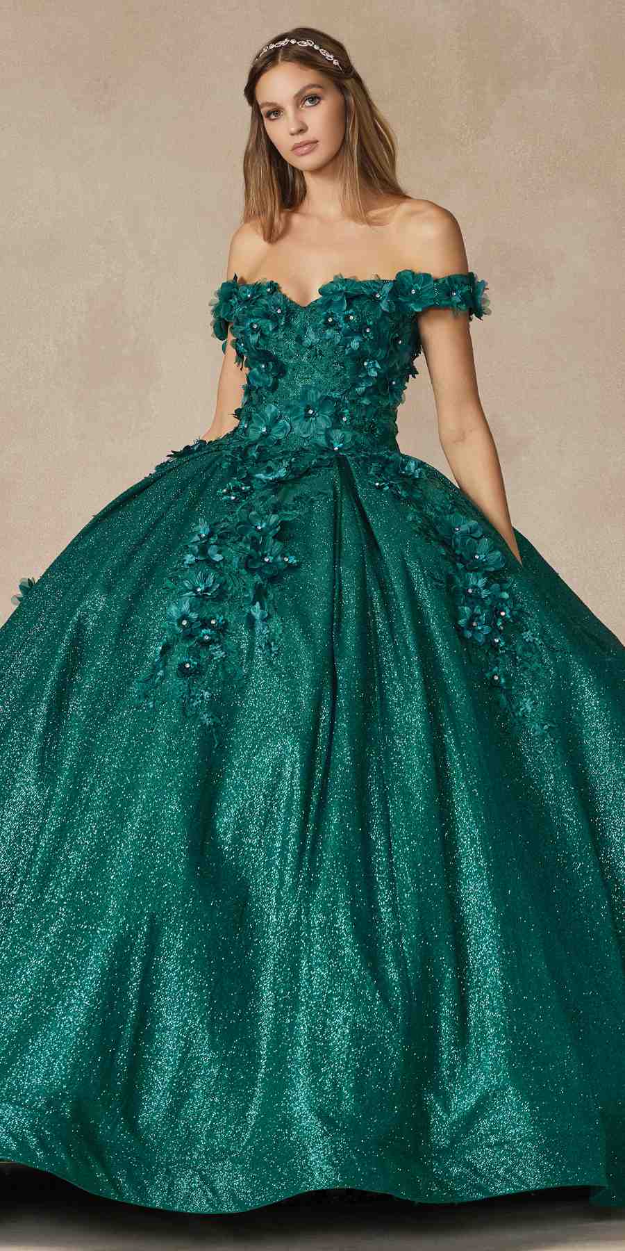 Juliet 1433 Dress Quinceanera Ball Gown 3D Floral Embroidered by DiscountDressShop