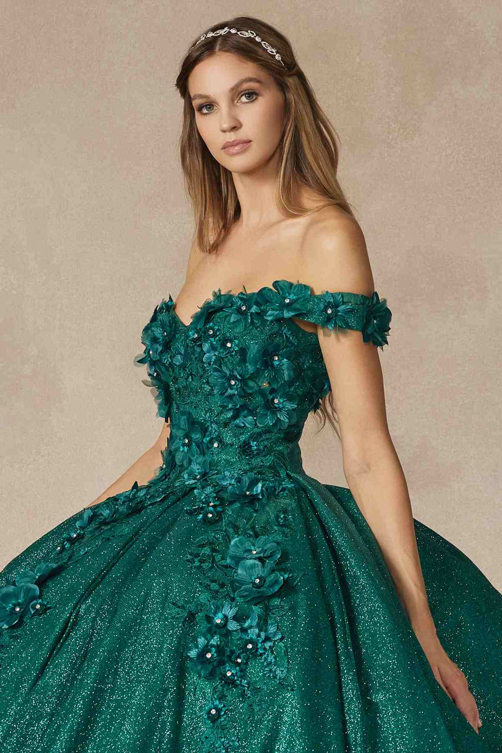 Juliet 1433 Dress Quinceanera Ball Gown 3D Floral Embroidered by DiscountDressShop