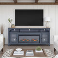 Fireplace TV Stand For TVs Up To 95" - Blue by Unique Piece Furniture
