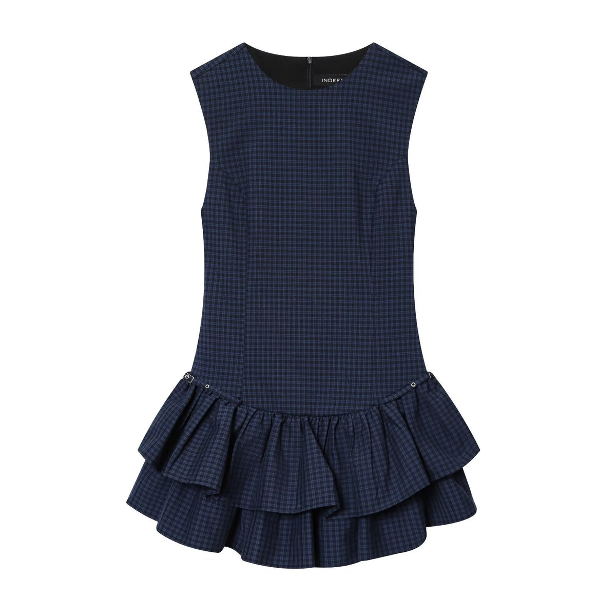 Women Clothing Autumn Sweet Romantic Plaid Laminated Decoration Short Dress by Ragazza