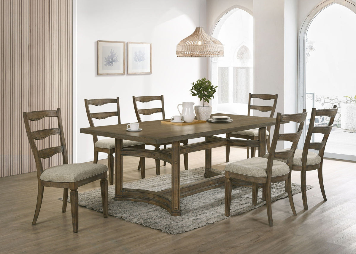 Parfield - 7 Pieces Dining Room Set - Light Brown / Oak by Unique Piece Furniture
