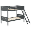 Littleton Wood Twin Over Twin Bunk Bed Grey by Unique Piece Furniture