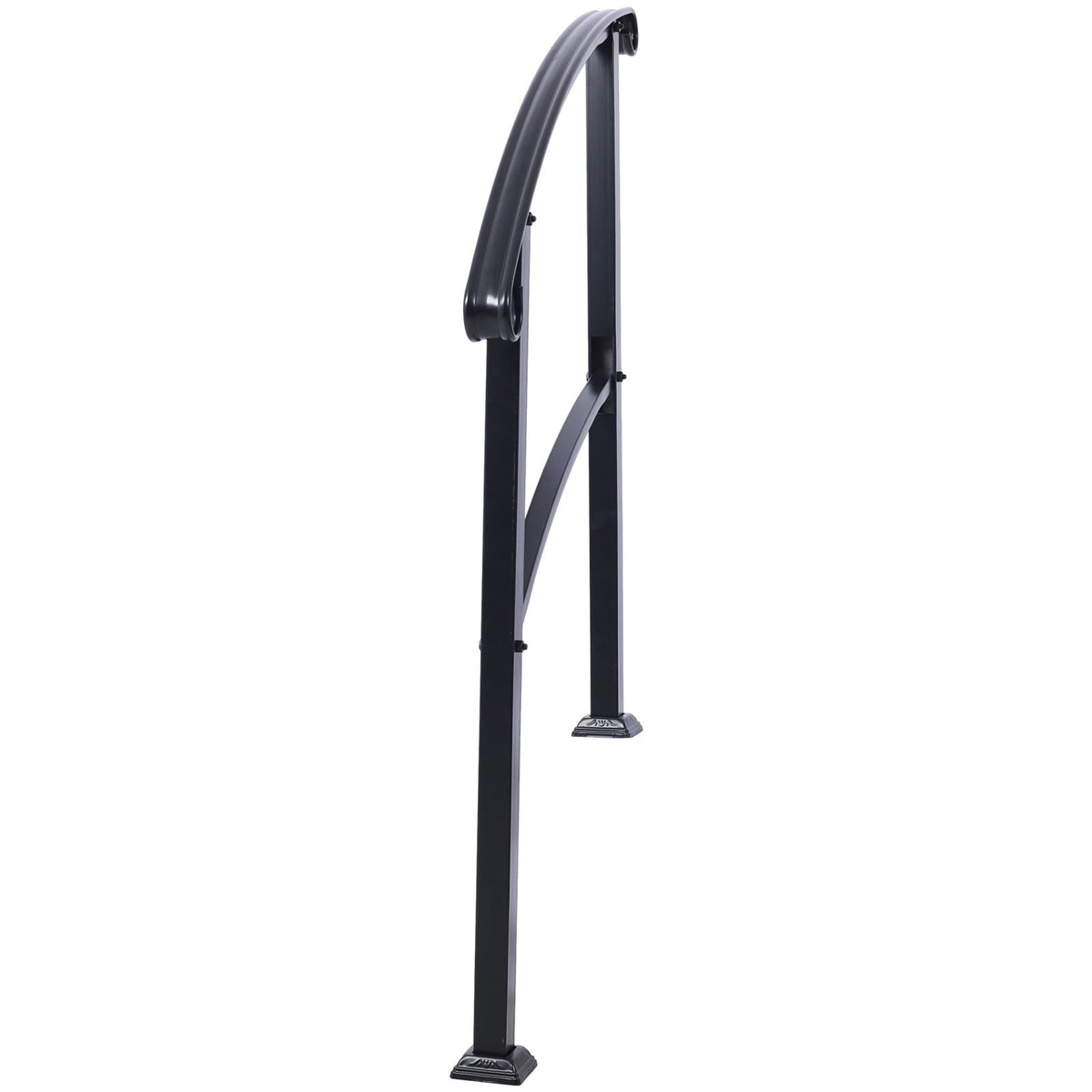 Handrails For Outdoor Steps, Fit 1 Or 3 Steps Outdoor Stair Railing, Flexible Front Porch Hand Rail, Transitional Handrails For Concrete Steps Or Wooden Stairs - Black by Unique Piece Furniture