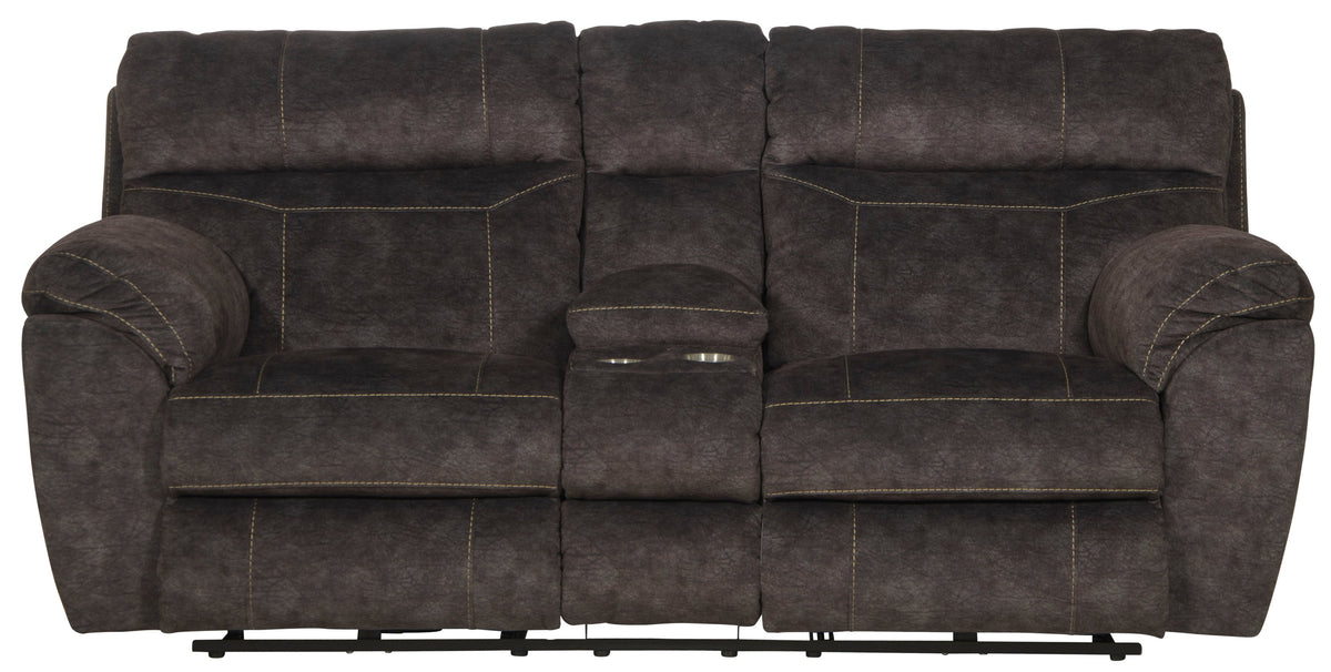 Sedona - Power Headrest Lay Flat Reclining Console Loveseat With Storage & Cupholders by Unique Piece Furniture