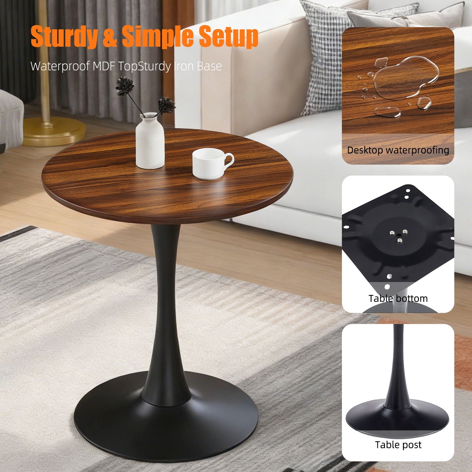 Round Dining Table With Tulip Style Base by Unique Piece Furniture