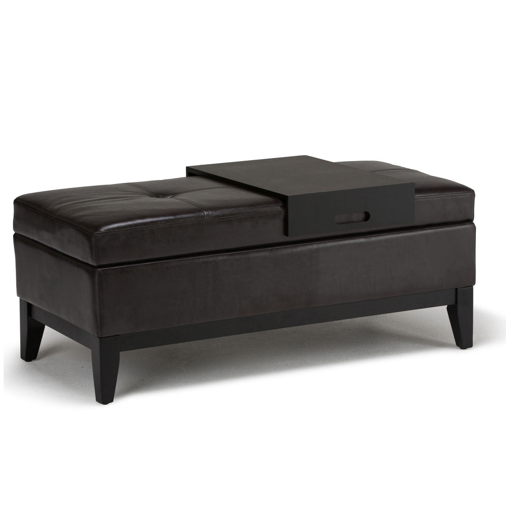Oregon - Contemporary Storage Ottoman Bench With Tray by Unique Piece Furniture