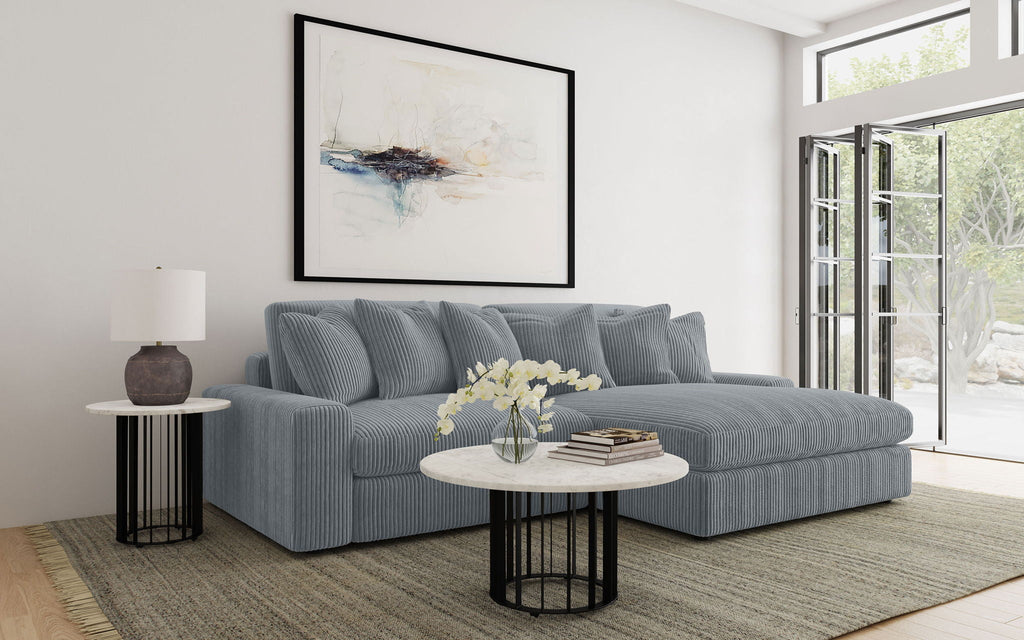 Blaine Upholstered Reversible Chaise Sectional Sofa Fog by Unique Piece Furniture