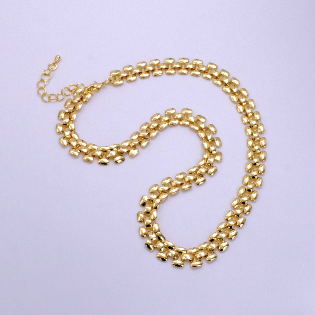 14K Gold Filled 9.5mm Minimalist Panther Chain 16 Inch Choker Necklace | WA-2414 by DLUXCA