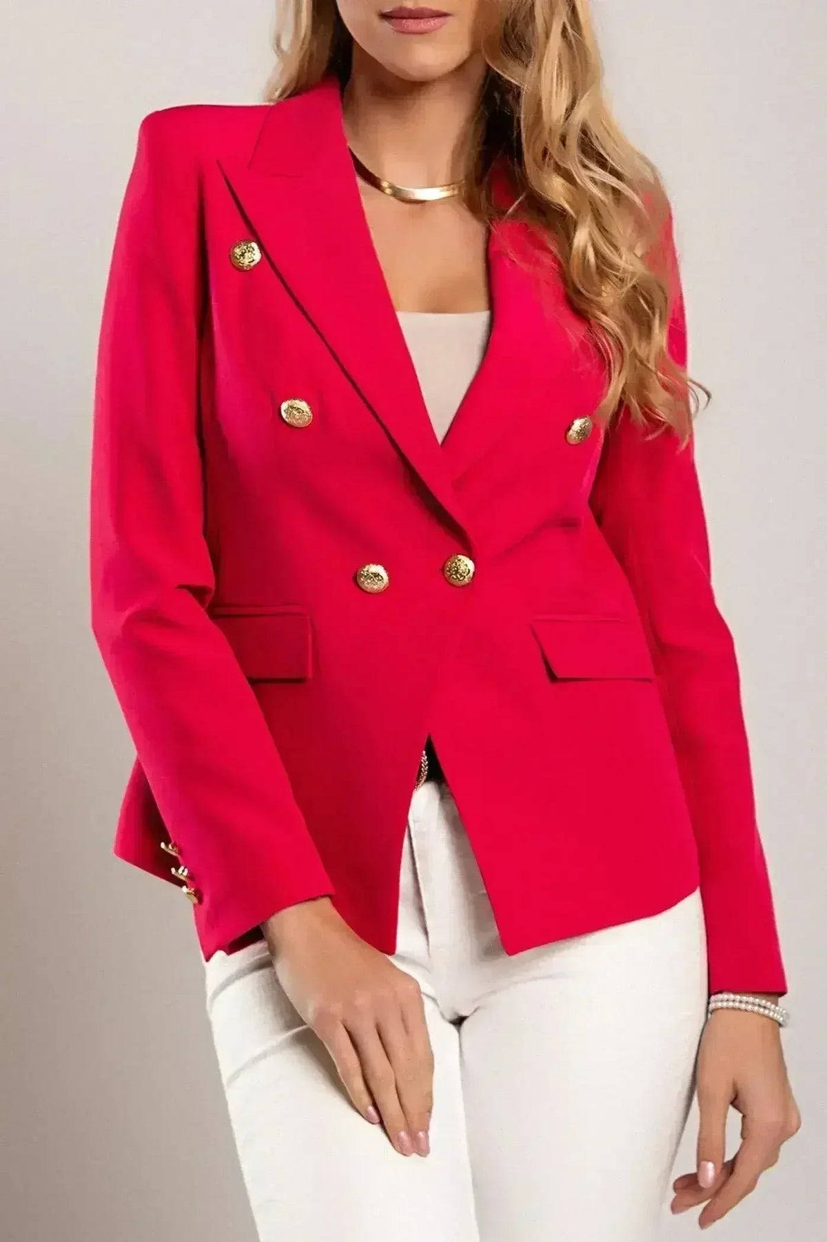 Fuchsia Caorla Red Blazer - Italian Made | Sizes S-3XL by Femstylo
