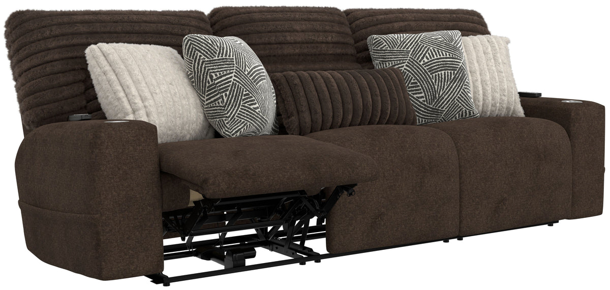 Zen - Power Reclining Sofa With CR3 Heat/Massage/Zero Gravity - Chocolate by Unique Piece Furniture