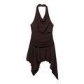 Women Clothing Asymmetric Hem Hanging Collar Mini Dress by Ragazza