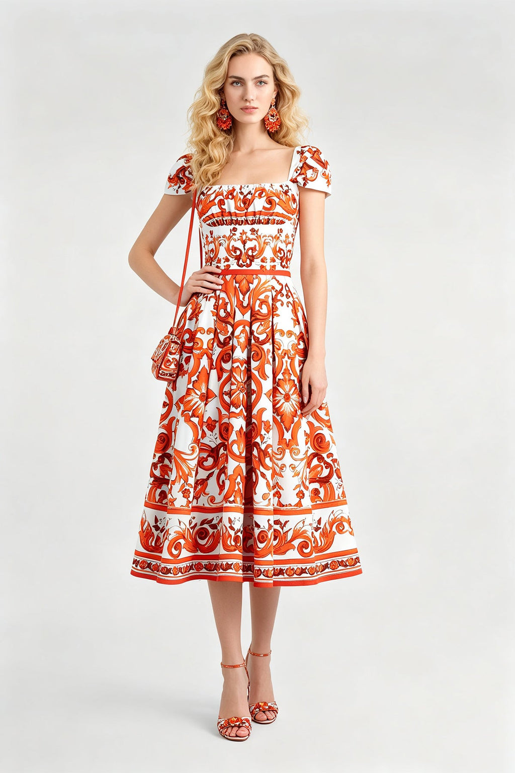 Women Summer Printed Short Sleeved Dress by Ragazza