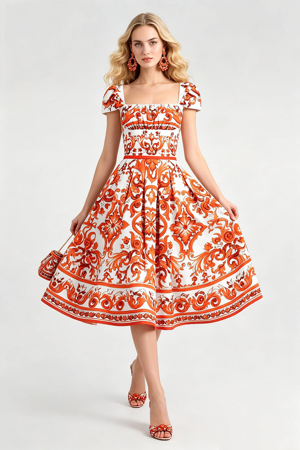 Women Summer Printed Short Sleeved Dress by Ragazza