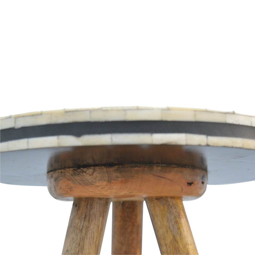 Inlay Bone Tripod Stool - Beige / White by Unique Piece Furniture