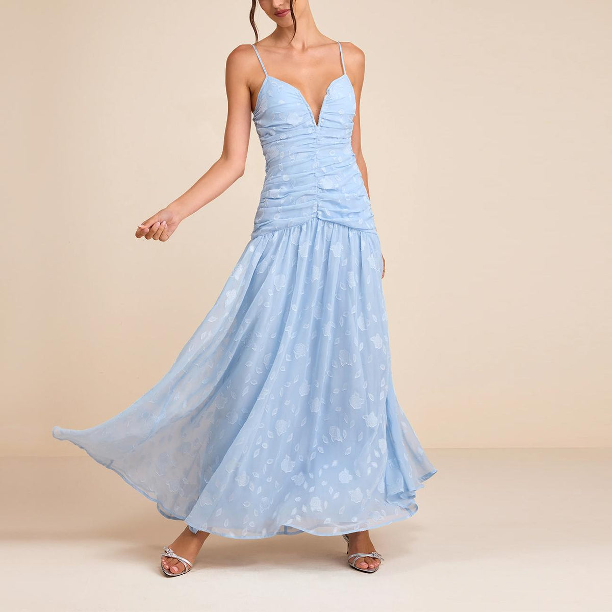 Women Clothing French Strap Floral Elegant Holiday Dress by Ragazza