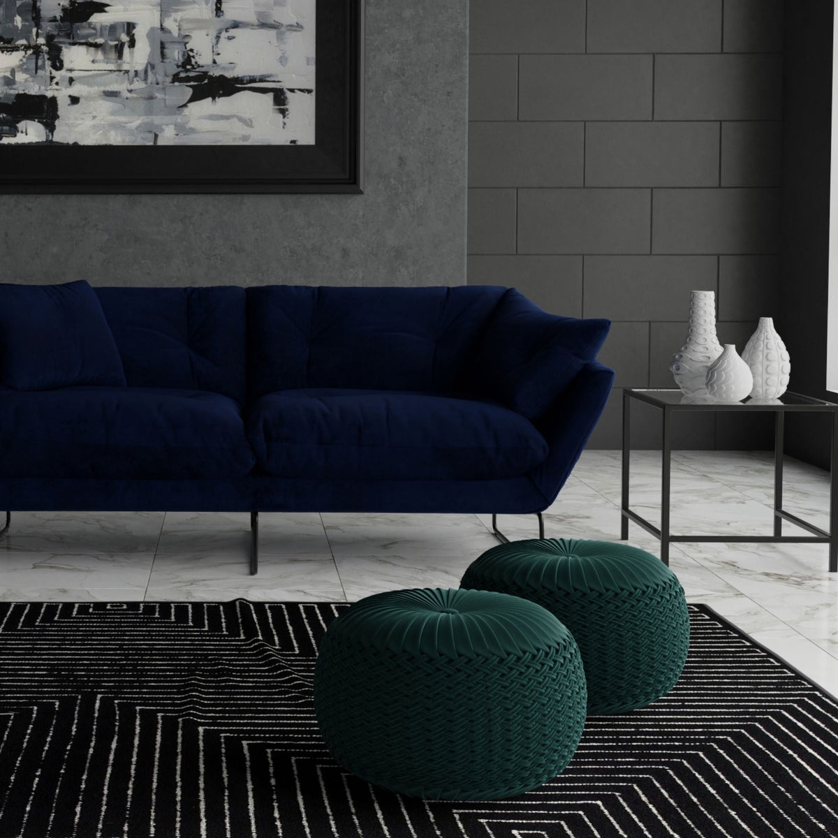 Grafton - Handcrafted Round Pouf by Unique Piece Furniture