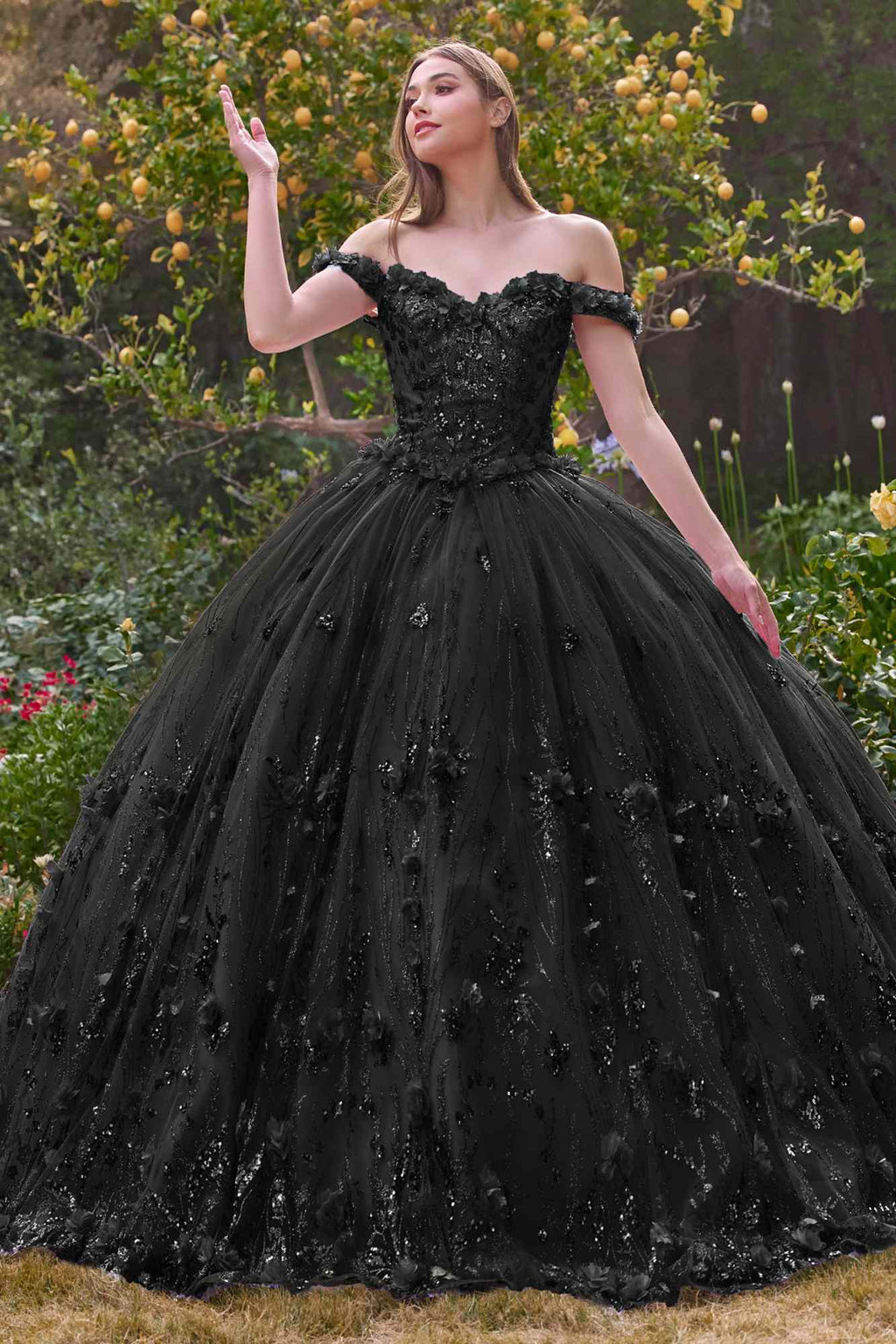Ladivine 15704 Off the Shoulder Quinceanera Floral Ball Gown by DiscountDressShop