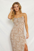 Front Side Slit Maxi Dress by Miss Sparkling