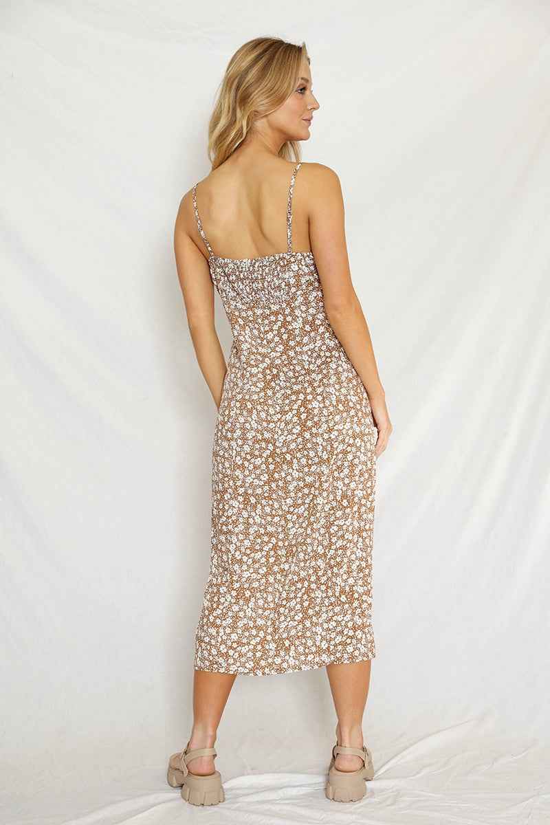 Front Side Slit Maxi Dress by Miss Sparkling