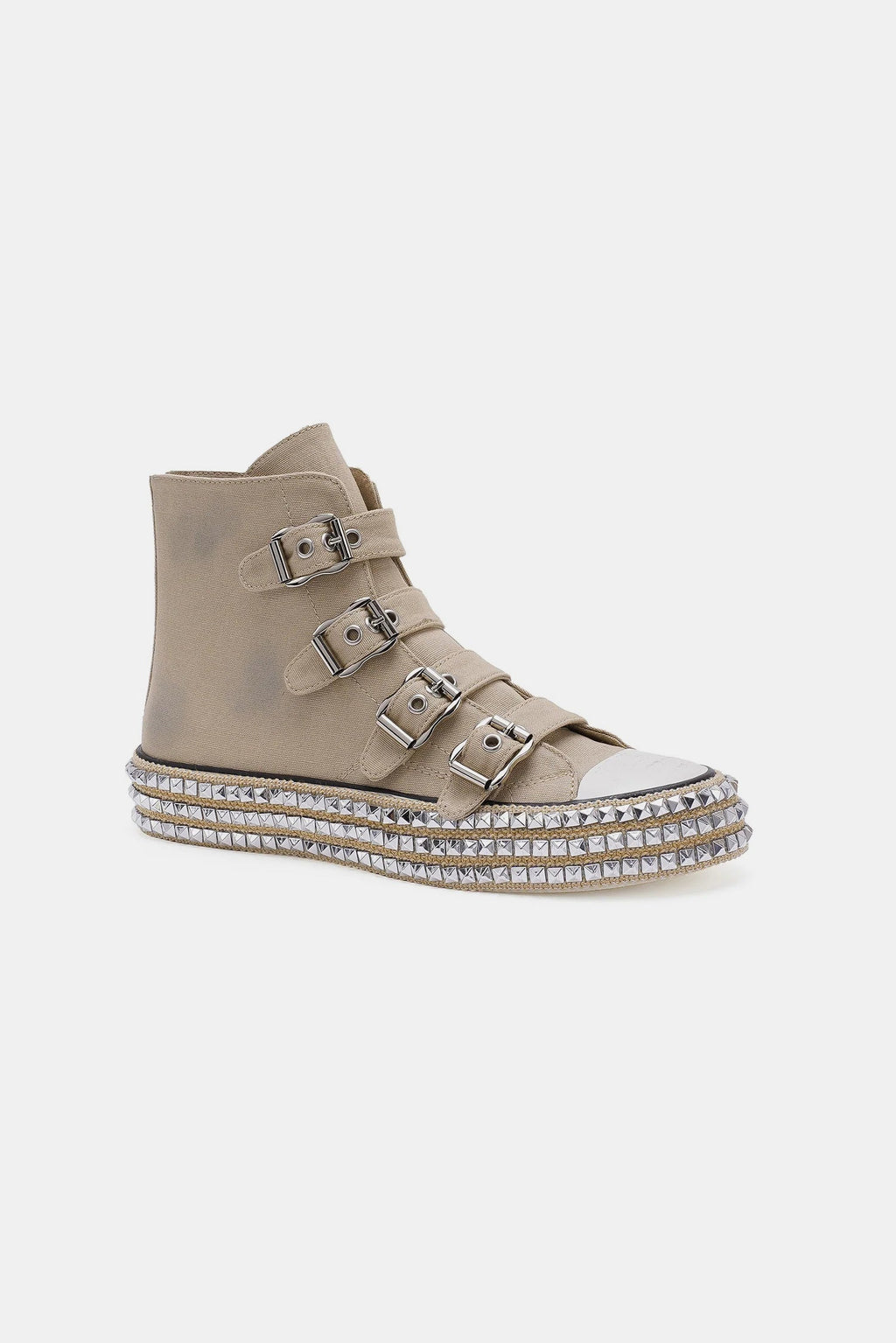 Beast Fashion Multi-Buckle Straps Studded Platform Sneakers by Wild and Free Boutique