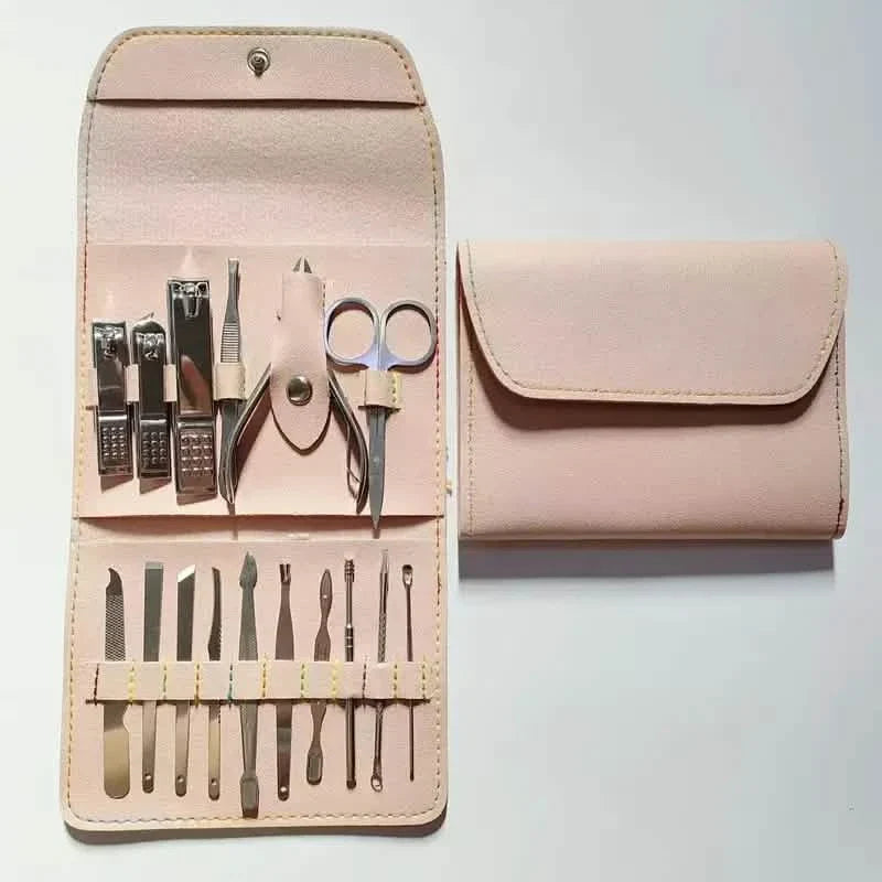 16-Pieces: Nail Clippers Manicure Tool Set with Portable Travel Case by DailySale