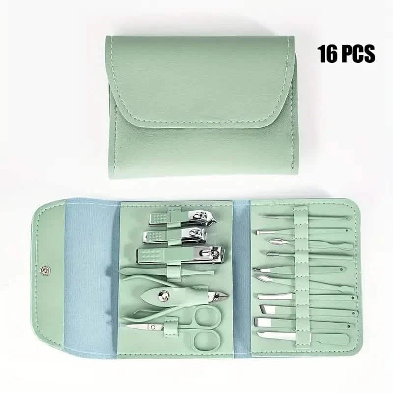 16-Pieces: Nail Clippers Manicure Tool Set with Portable Travel Case by DailySale