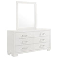Jessica 6-drawer Dresser with Mirror Snow White by Unique Piece Furniture