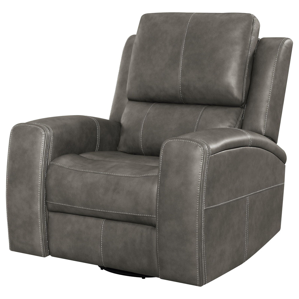 Brickston Triple Power Swivel Glider Recliner Charcoal by Unique Piece Furniture