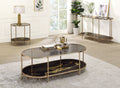 Fiorella - Marble Print Glass Table by Unique Piece Furniture