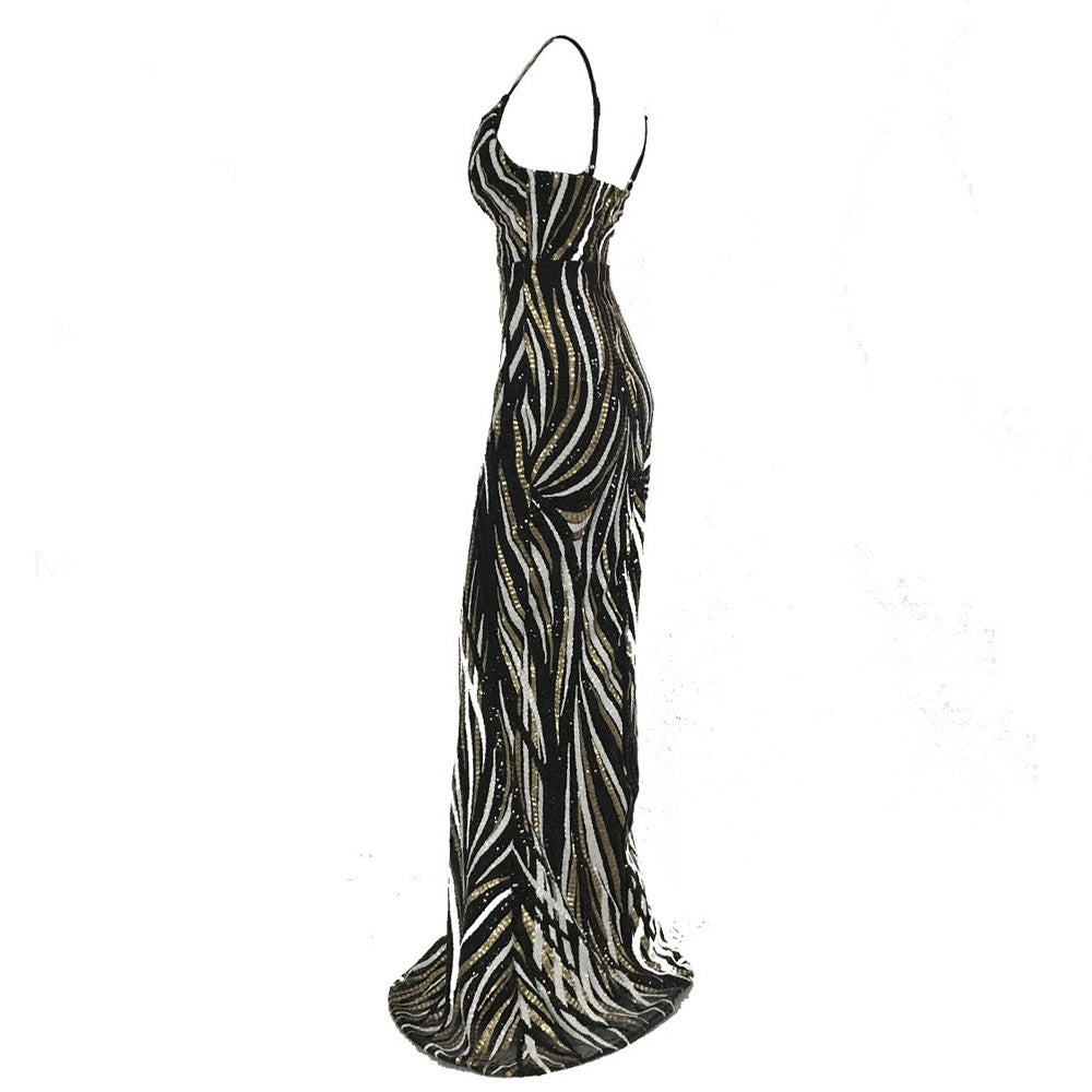 Sling Strapless Back Sequined Mermaid Evening Dress See size chart under “more details” by The Fashion Celestial