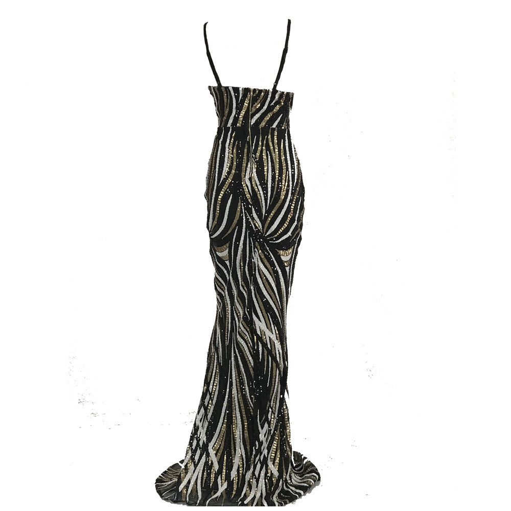 Sling Strapless Back Sequined Mermaid Evening Dress See size chart under “more details” by The Fashion Celestial