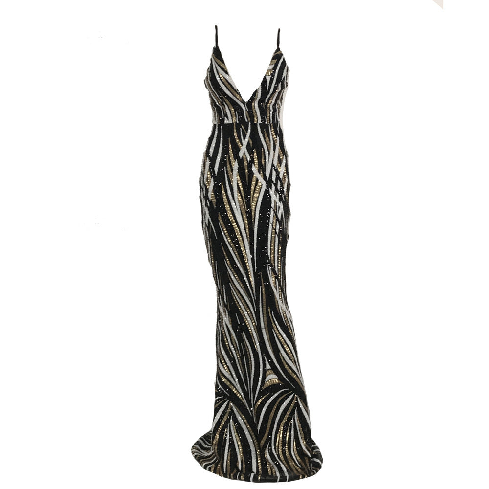 Sling Strapless Back Sequined Mermaid Evening Dress See size chart under “more details” by The Fashion Celestial