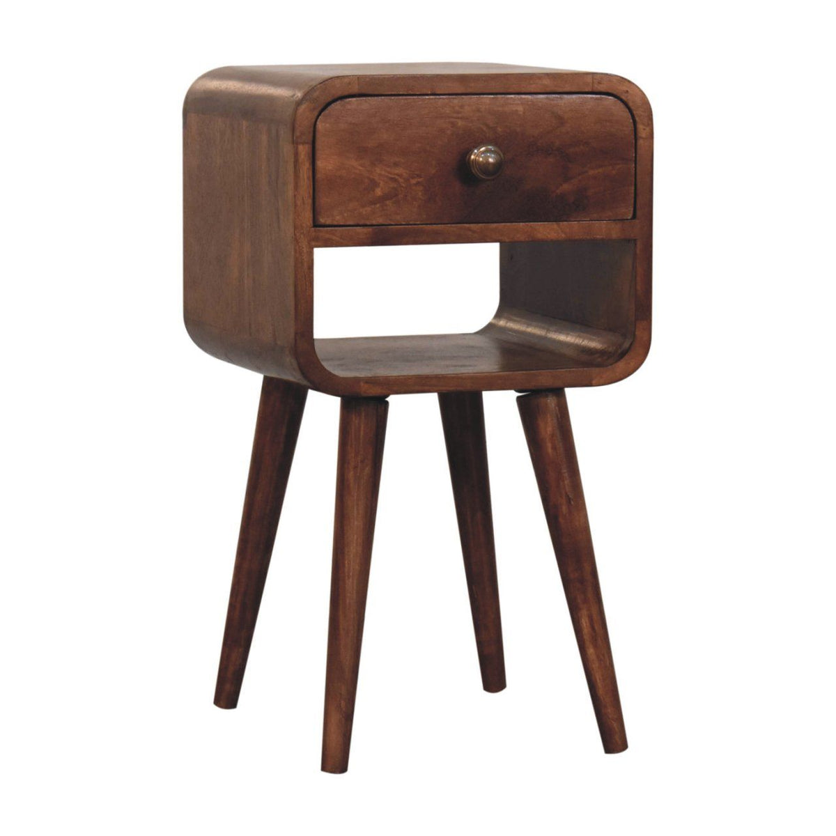 Mini California Curved Nightstand Wth Lower Slot by Unique Piece Furniture