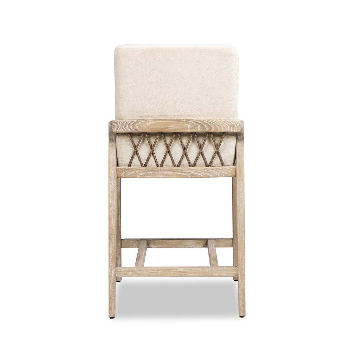 Arizona - Solid Ash Upholstered Counter Stool With Rope Detail - Creme De La Creme White by Unique Piece Furniture