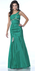 CLEARANCE - Cinderella Divine 1646 Long Dress Taffeta One Shoulder (Size 6) by DiscountDressShop