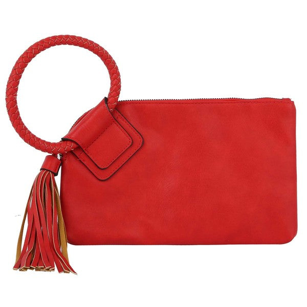 Fashion Cuff Handle Tassel Wristlet Clutch by Wild and Free Boutique