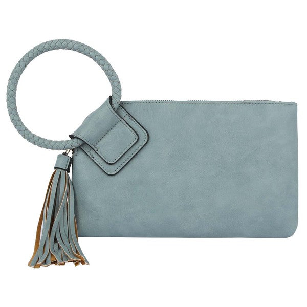 Fashion Cuff Handle Tassel Wristlet Clutch by Wild and Free Boutique