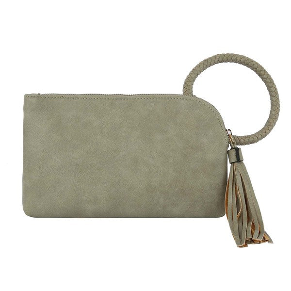 Fashion Cuff Handle Tassel Wristlet Clutch by Wild and Free Boutique