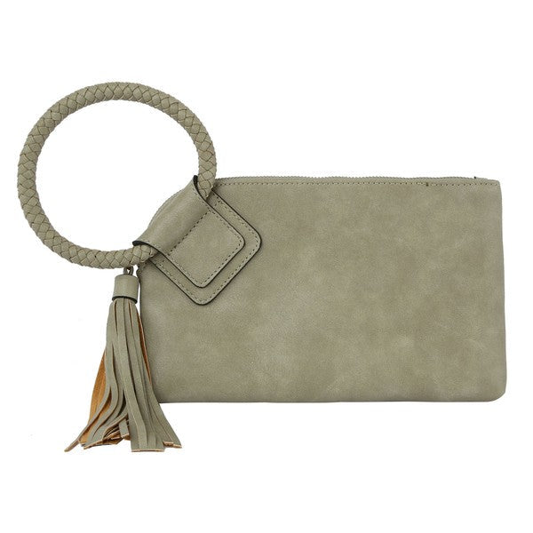Fashion Cuff Handle Tassel Wristlet Clutch by Wild and Free Boutique
