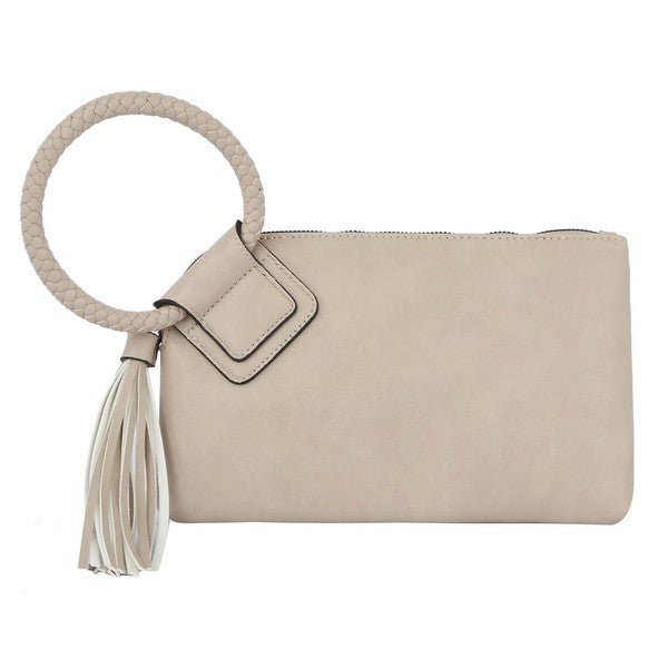 Fashion Cuff Handle Tassel Wristlet Clutch by Wild and Free Boutique
