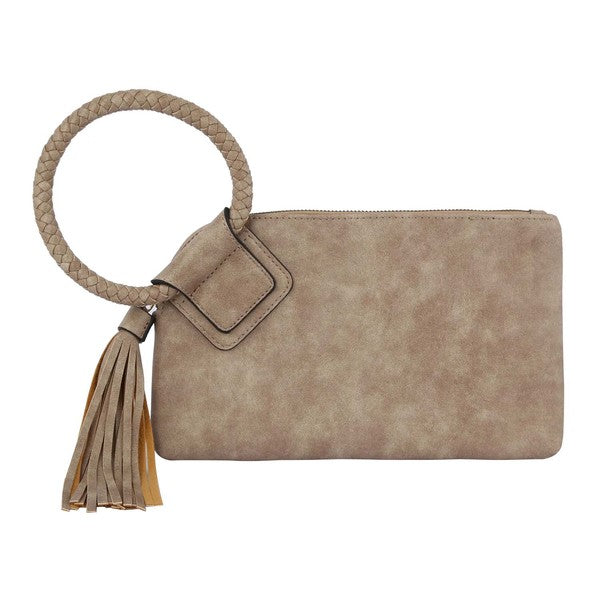 Fashion Cuff Handle Tassel Wristlet Clutch by Wild and Free Boutique