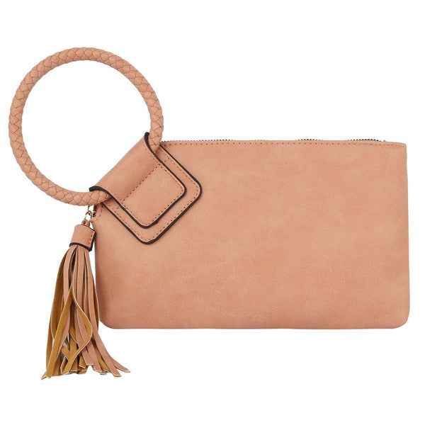 Fashion Cuff Handle Tassel Wristlet Clutch by Wild and Free Boutique