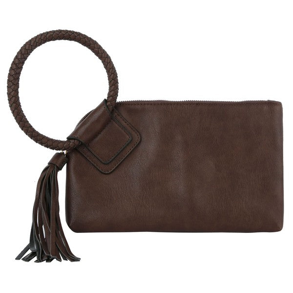 Fashion Cuff Handle Tassel Wristlet Clutch by Wild and Free Boutique