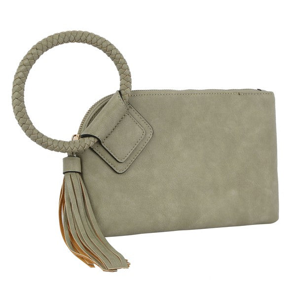 Fashion Cuff Handle Tassel Wristlet Clutch by Wild and Free Boutique