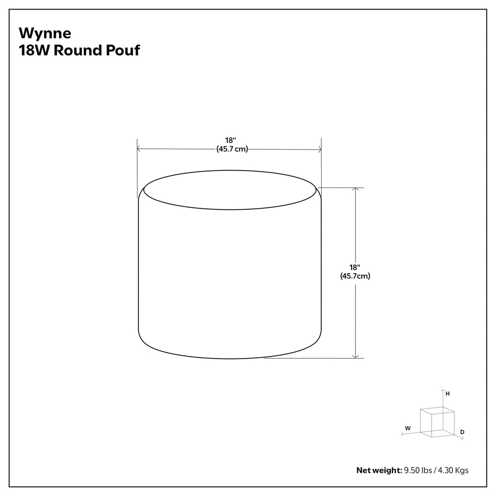 Wynne - Round Knitted Outdoor / Indoor Pouf - Orange by Unique Piece Furniture