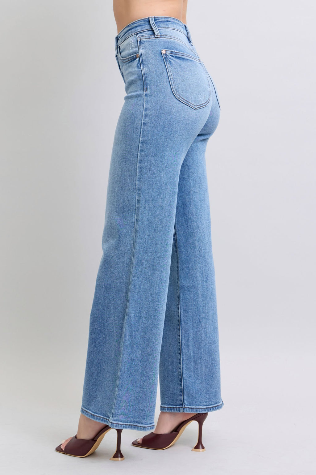 Judy Blue Full Size Wide Leg Jeans with Pockets by Wild and Free Boutique