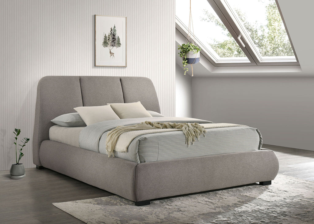 Mokena 46-inch Upholstered Queen Platform Bed Taupe by Unique Piece Furniture
