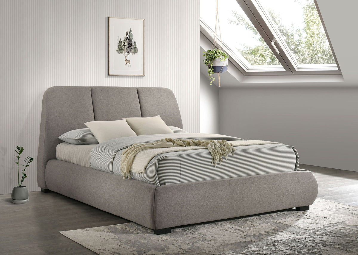 Mokena 46-inch Upholstered Queen Platform Bed Taupe by Unique Piece Furniture