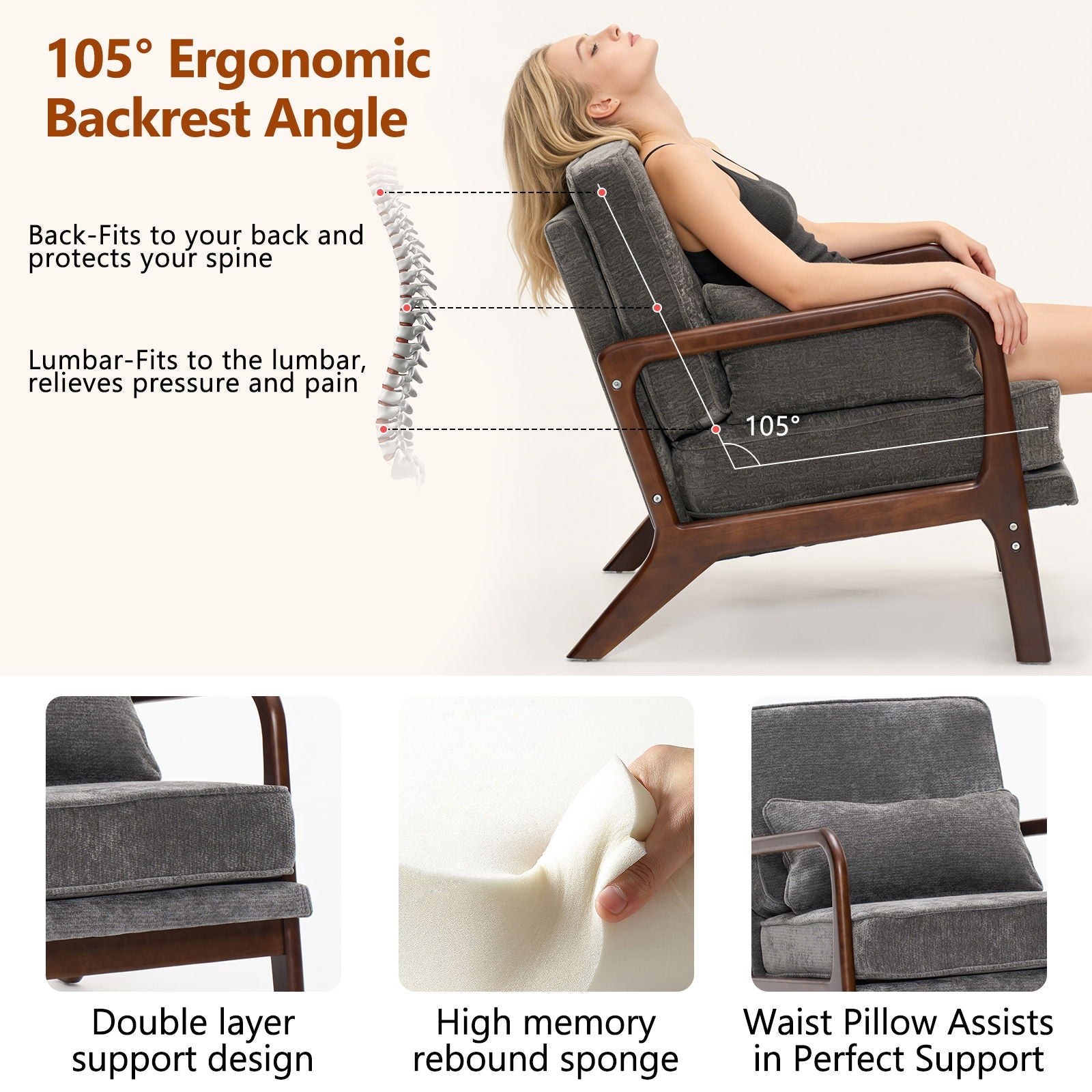 Upholstered Living Room Chair by Unique Piece Furniture