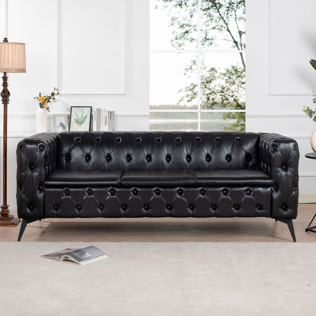 Square Arm Removable Cushion 3 Seater Sofa by Unique Piece Furniture